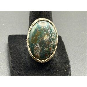 Sterling Silver & Dragons Blood Jasper Ring, 7 NEW
